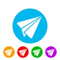 Send symbol, paper airplane icon - for stock Royalty Free Stock Photo